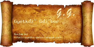 Gyetkó Gábor névjegykártya
