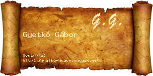 Gyetkó Gábor névjegykártya